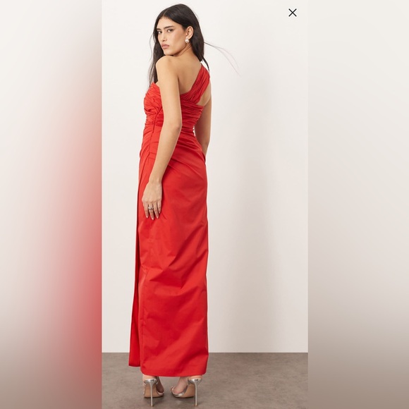 Red One Shoulder Dress ASOS-Arrange - Picture 3 of 4